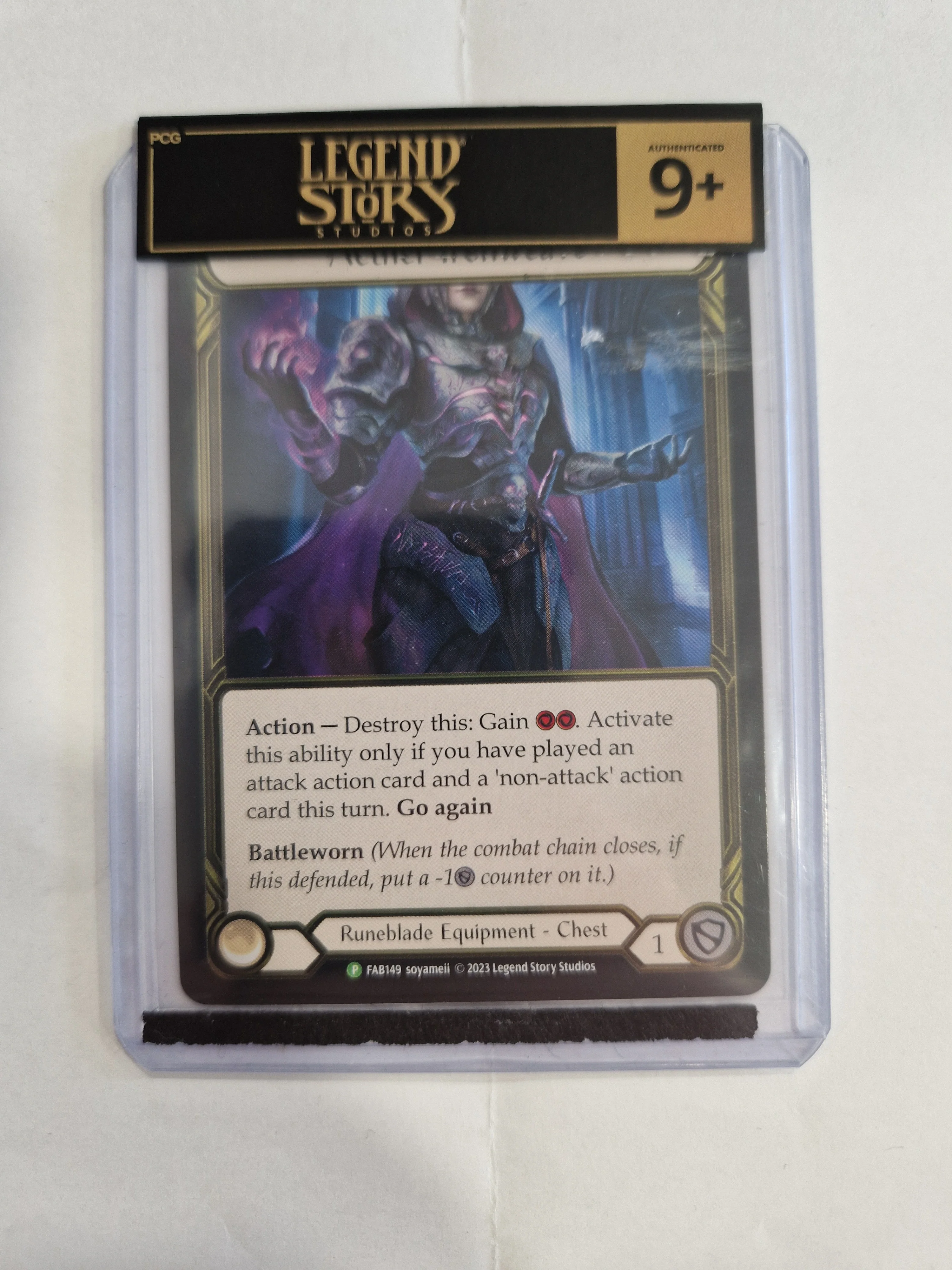 FAB Slab - Aether Ironweave Gold Cold Foil Toploader