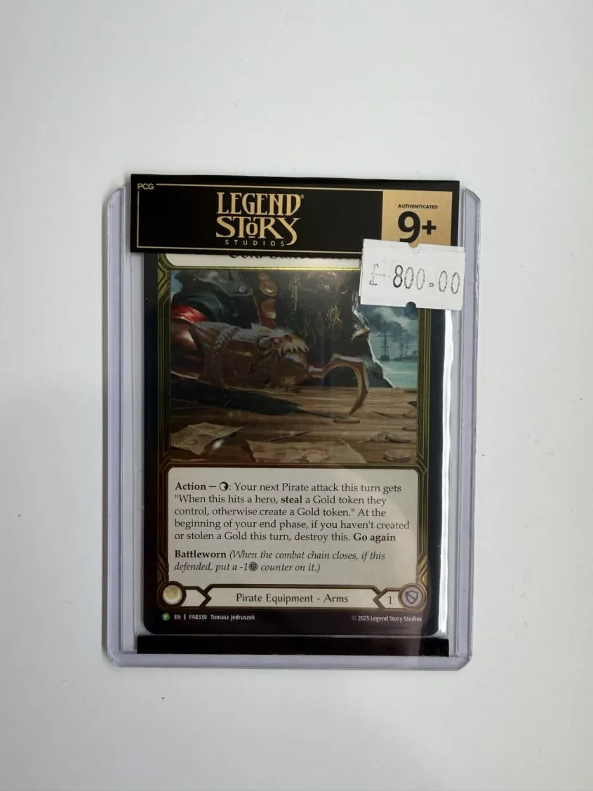 FAB Slab - Gold Baited Hook Gold Cold Foil Toploader